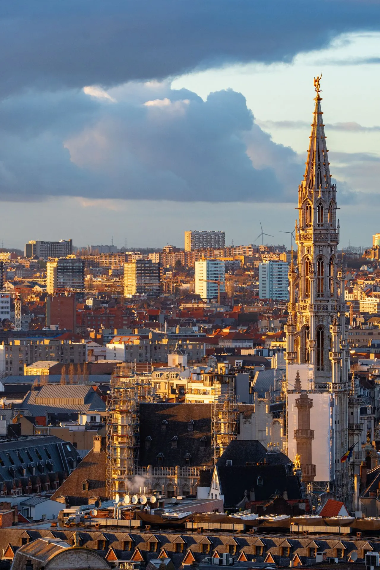 Mooi hoge foto van Brussel stad met een hoge toren.
