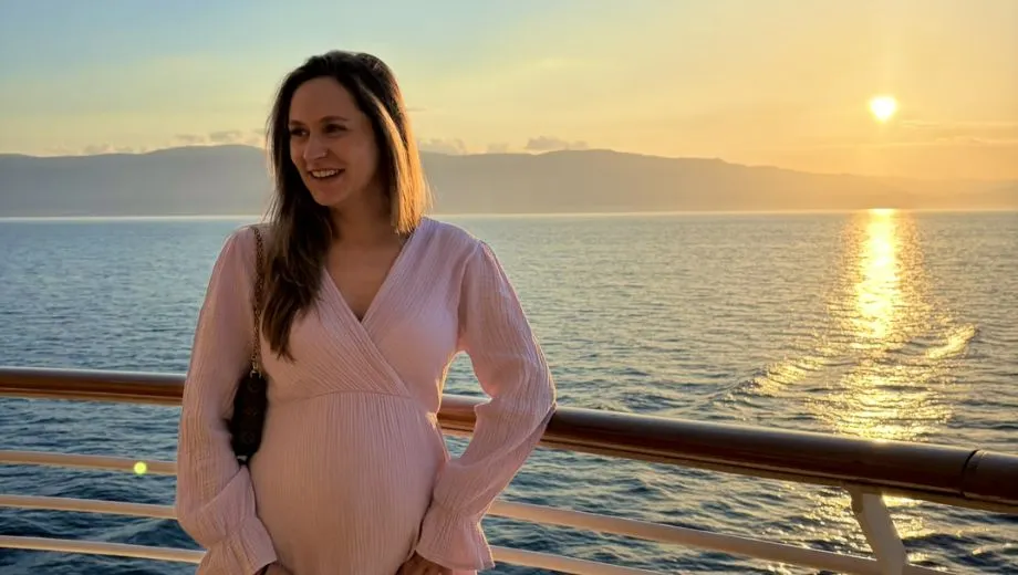 Zonsondergang vanaf het dek op de MS Europa van Hapag Lloyd