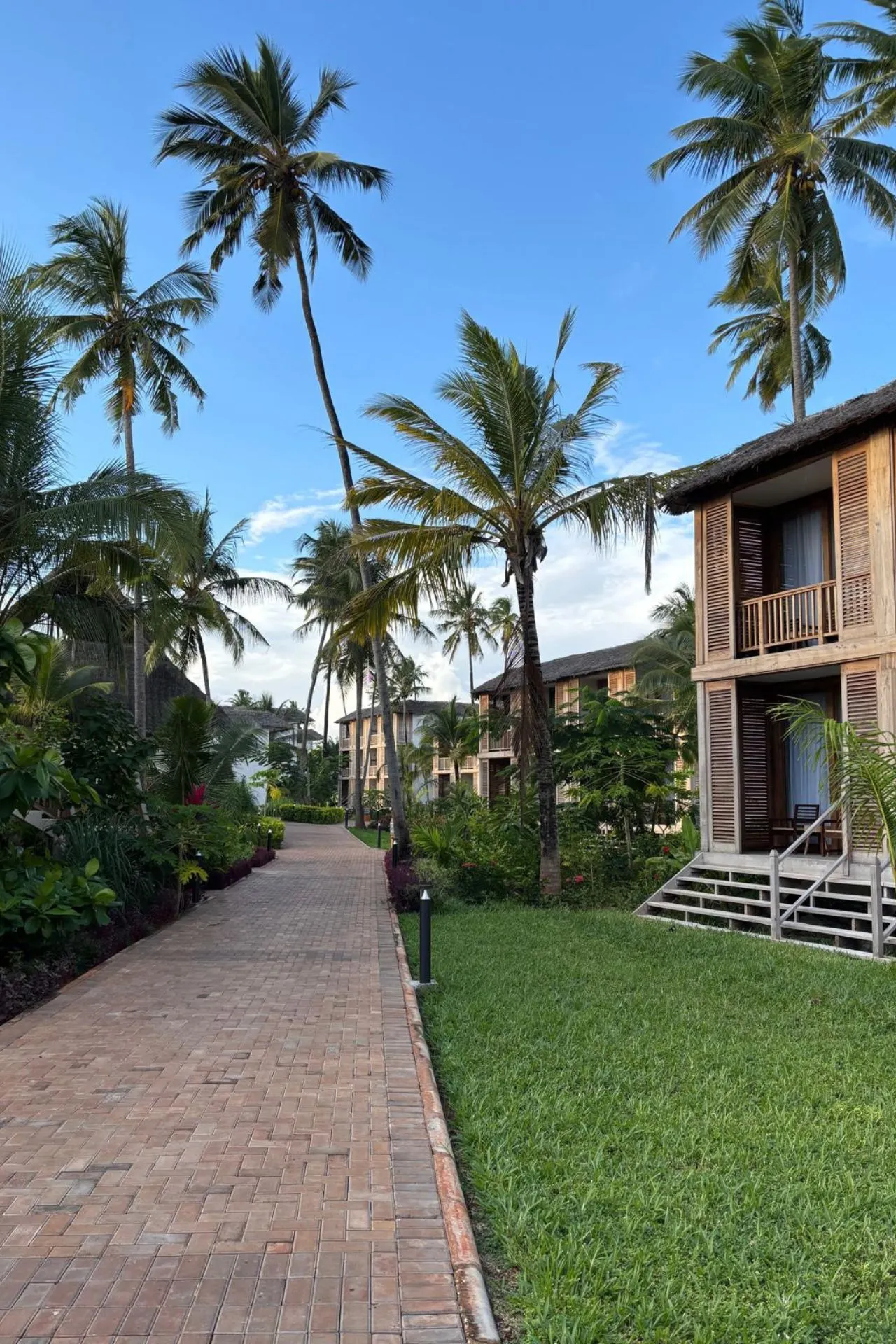 Luxe kamers van het Jaz Elite Aurora Beach Resort liggen verscholen tussen tropische tuinen en hoge palmbomen. De ruime opzet, groene omgeving en verzorgde wandelpaden creëren een ontspannen sfeer. Dit moderne 5-sterrenhotel behoort tot de populairste resorts voor een luxe vakantie op Zanzibar.