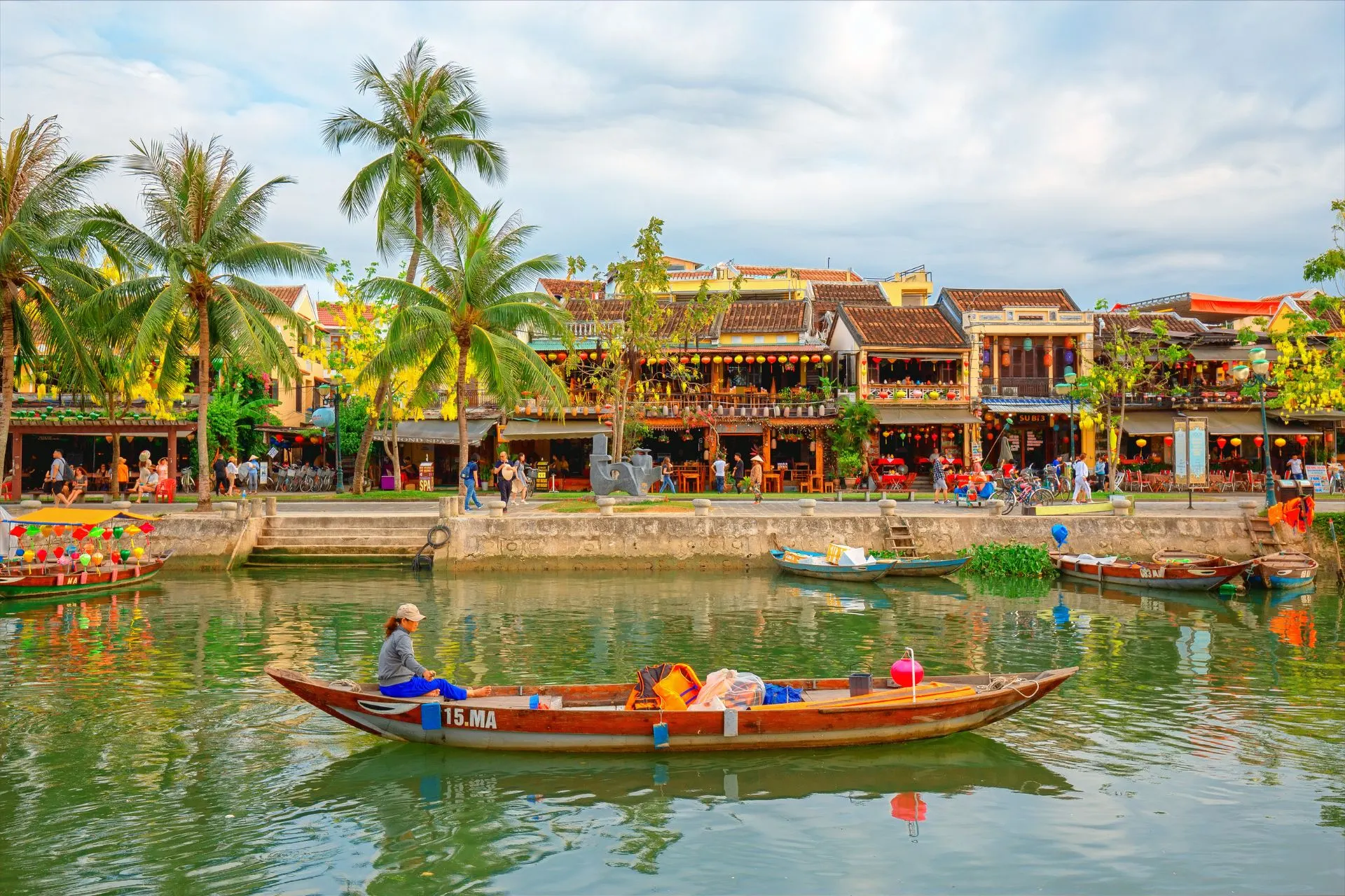 Bootje op het water in Vietnam