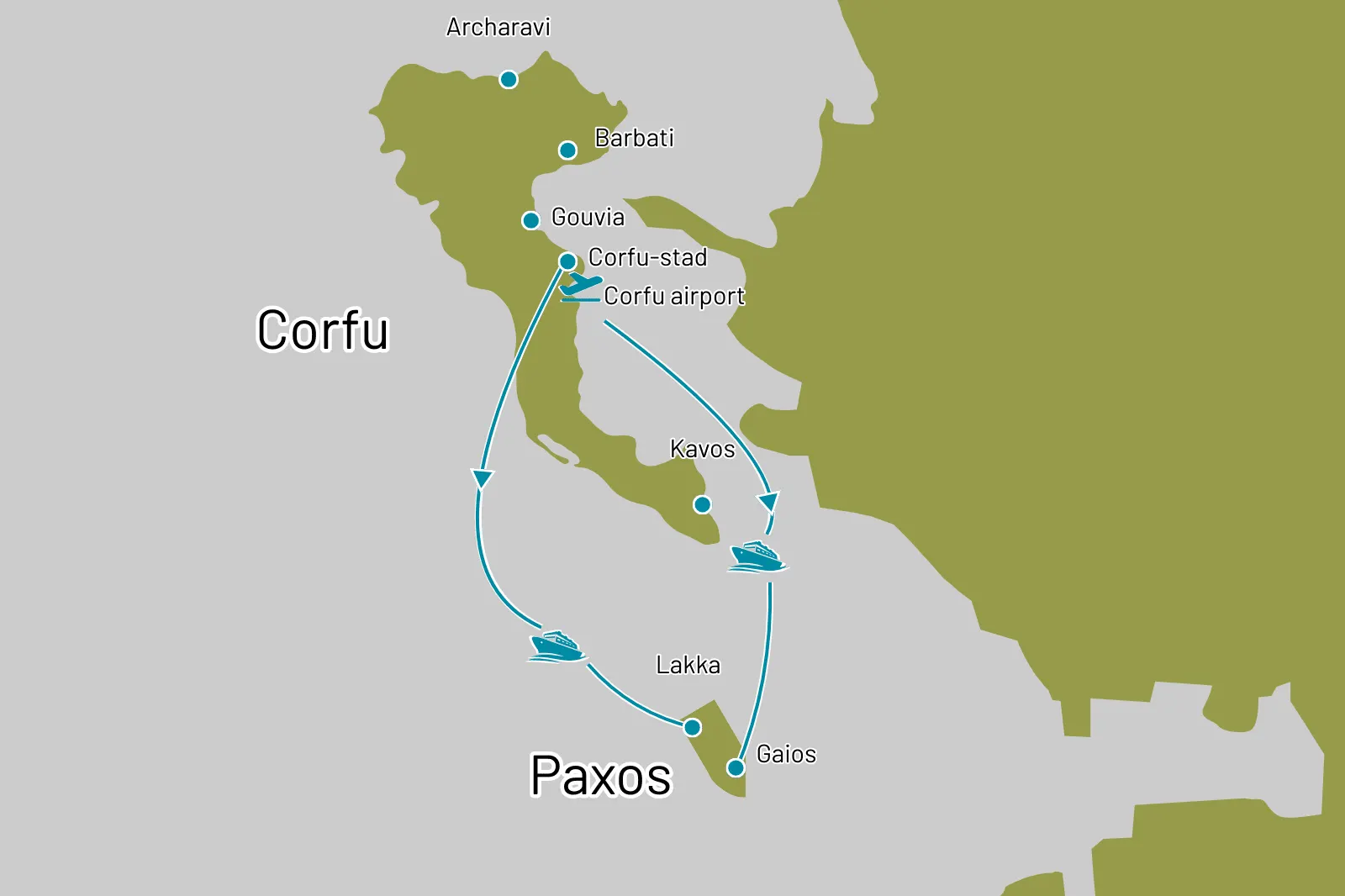 Eilandhoppen 8 dagen Corfu - Paxos (Gaios) 3*