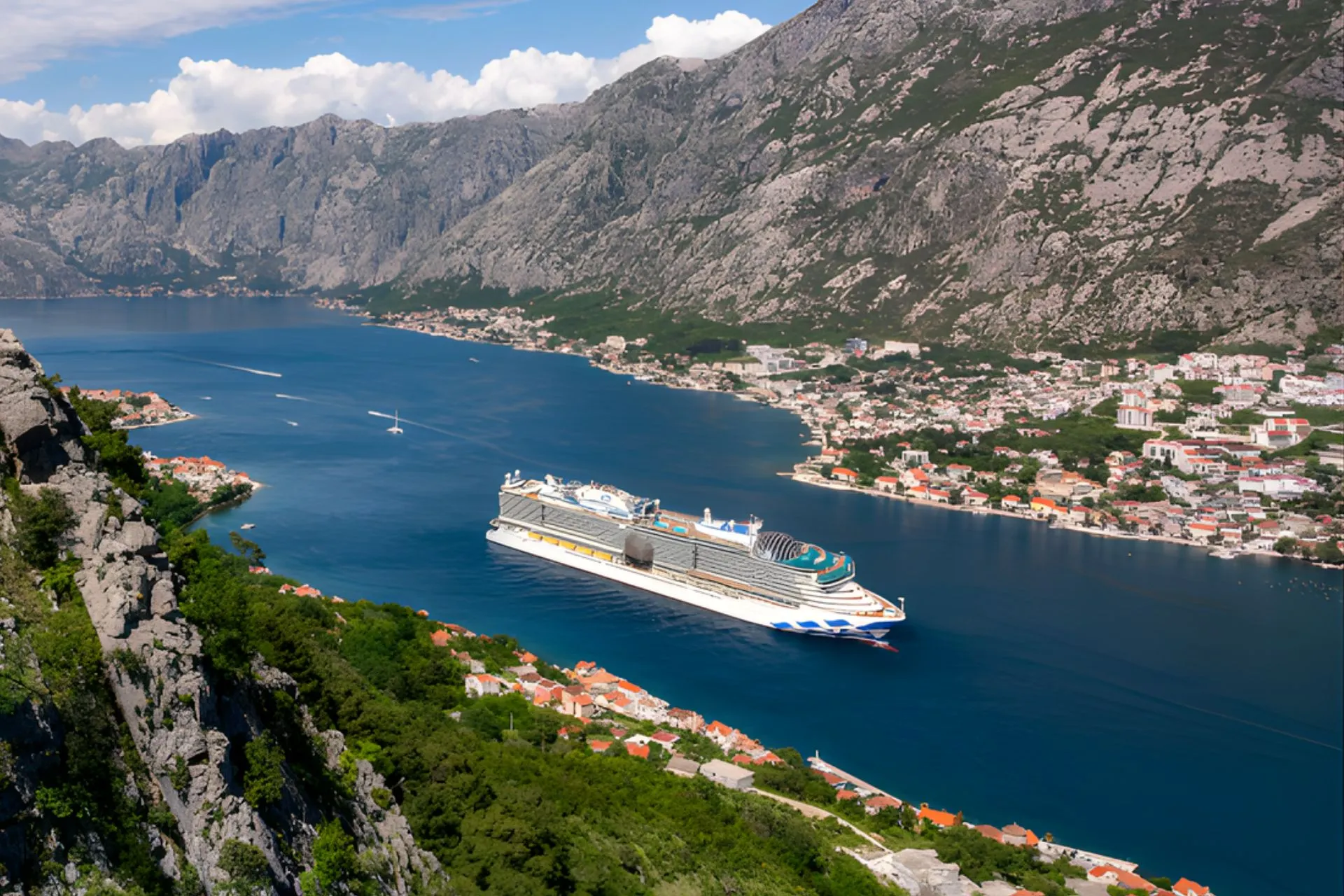 Cruiseschip van Princess Cruises langs Europese kust. Met Princess Cruises vaar je in luxe langs indrukwekkende Europese kustlijnen en historische steden. De elegante cruiseschepen combineren comfortabele hutten, uitstekende service en gevarieerde faciliteiten aan boord. Ontdek populaire bestemmingen in onder andere de Middellandse Zee en Noord‑Europa en geniet van een ontspannen cruisevakantie vol comfort en ontdekking.