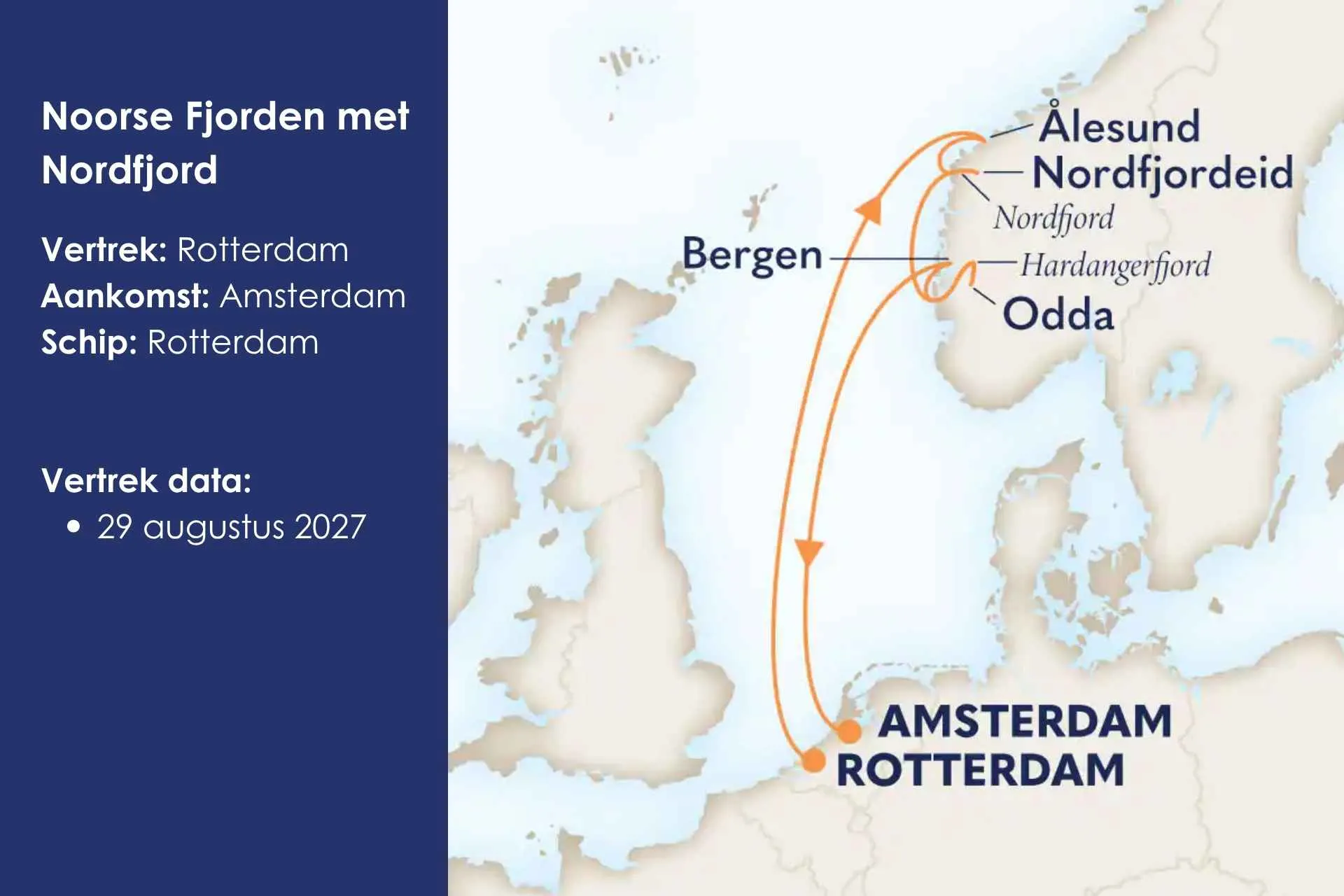 Noorse Fjorden met Nordfjord - 29 augustus 2027 - liggend