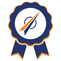 Het logo van het TCDW-keurmerk met een speels lintje eromheen, dat een gevoel van certificering en feestelijke betrouwbaarheid uitstraalt