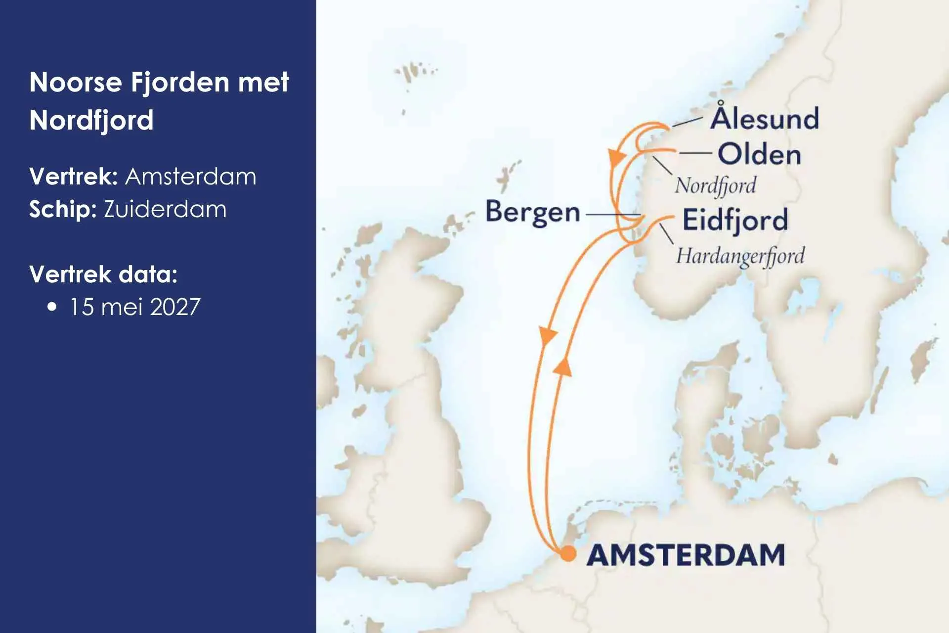 Noorse Fjorden met Nordfjord - 15 mei 2027 - liggend