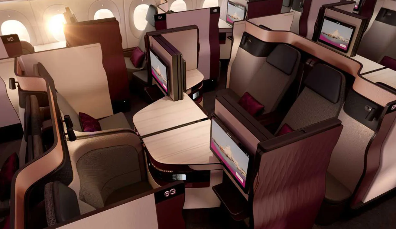 Business class Qatar Airways - Qsuite quad seat