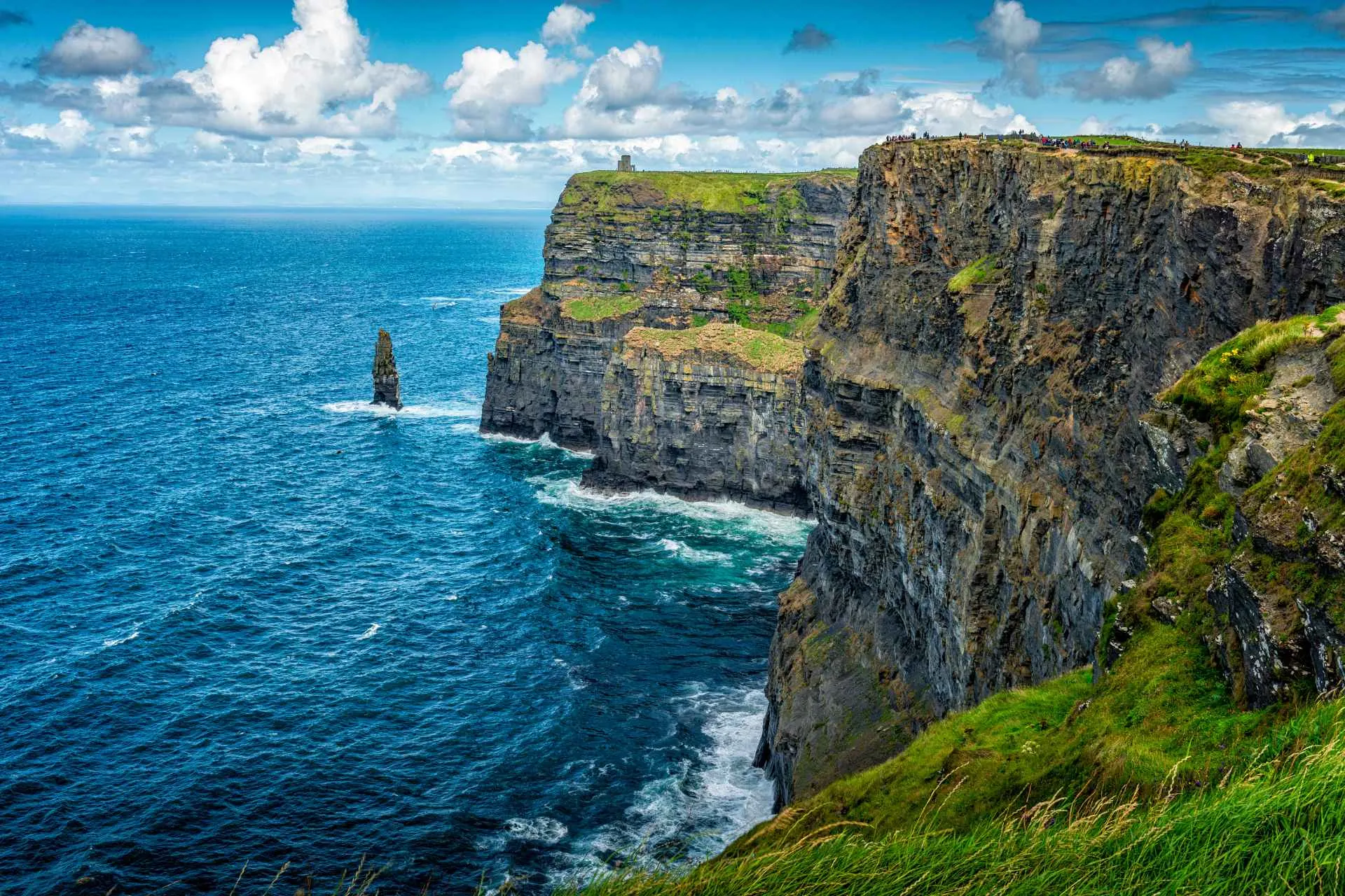 Kliffen van Moher Ierland liggend